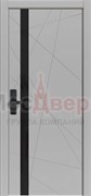 Межкомнатная дверь Profil Smart 14RE/LG ABS Серый матовый LACOBEL черный Black Edition с умным замком