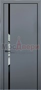 Межкомнатная дверь с шумоизоляцией Rw 28-30dB Silent EU 46NE Антрацит Black Edition LACOBEL Черный