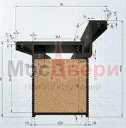 Коробка скрытая Design Invisible Grand Black Universal SE 45*59*2300 с запилом под 2 скрытые петли