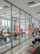 Цельностеклянная перегородка AG Унико с двойным остеклением для учебного центра