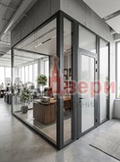 Угловая офисная перегородка AG Бизнес с двойным заполнением