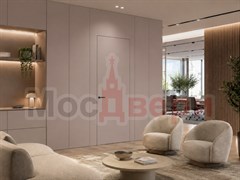 Скрытая дверь со стеновыми панелями Пандора Инвизибл BS7792 Крем