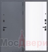 Входная дверь Кингстон Серый шелк / Белый шелк