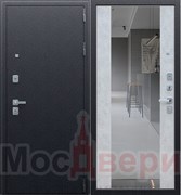 Входная дверь Ровент Серый шелк / Бетон Платина Зеркало