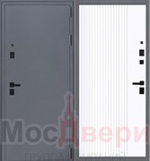 Входная дверь Кингстон Смарт-H Серый шелк / Белый шелк с умной ручкой