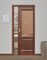 Дверь пенал раздвижная встроенная одностворчатая Аламо Венге со стеклом - фото 36859