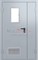 Противопожарная дверь металлическая полуторная EI 60 FPS Grey со стеклом и вентиляционной решеткой - фото 64962