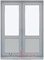 Двустворчатая пластиковая балконная дверь RB-LG/P серая - фото 79628